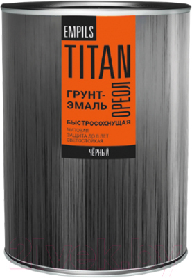 Грунт-эмаль Titan Empils Ореол Быстросохнущая RAL 9005 / 4605365016206 (2.7кг, матовый черный)