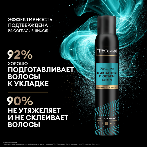 Мусс для укладки волос Tresemme Beauty-Full Volume экстра фиксация (200мл)