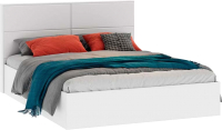 Двуспальная кровать ТриЯ Тесса тип 2 с ПМ и заглушиной 160x200 (белый жемчуг/белый глянец) - 