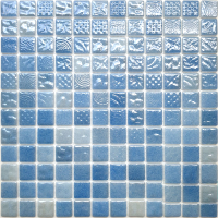 Мозаика Gidrostroy Glass Mosaic L-024 (317x317, голубой) - 
