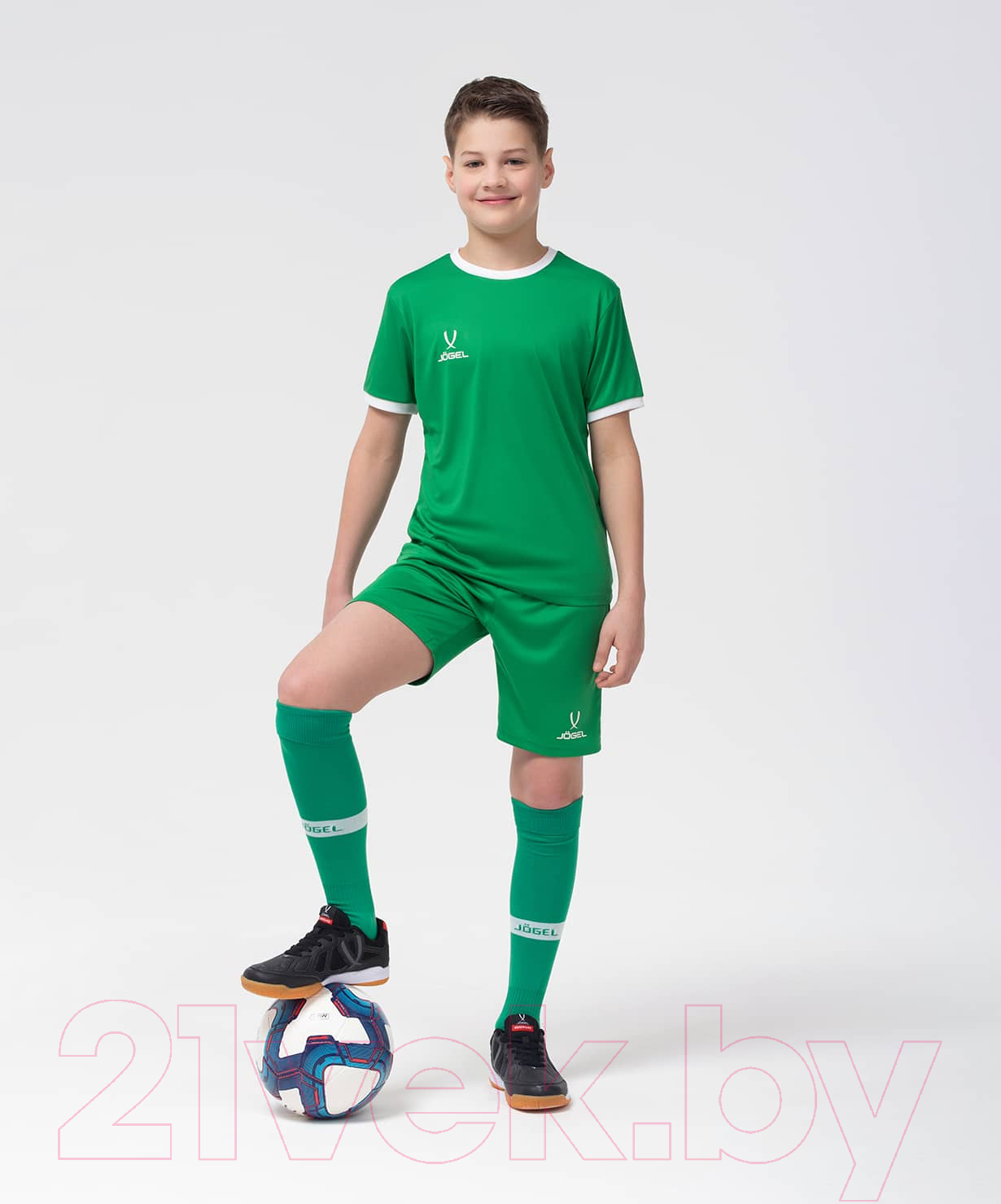 Футболка игровая футбольная Jogel Camp Origin Jersey / JFT-1020-K (YXS, зеленый/белый) — фото 5