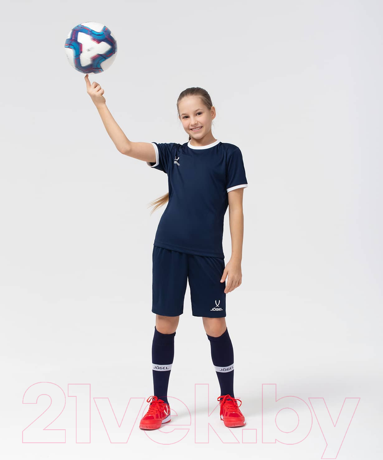 Футболка игровая футбольная Jogel Camp Origin Jersey / JFT-1020-K (YXXS, темно-синий/белый) — фото 5