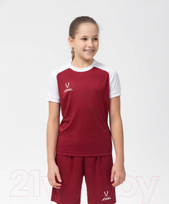 Футболка игровая футбольная Jogel Camp Reglan Jersey / JFT-1021-K (YS, гранатовый/белый)