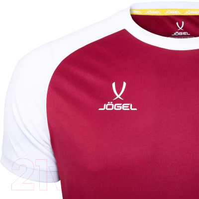 Футболка игровая футбольная Jogel Camp Reglan Jersey / JFT-1021-K (YS, гранатовый/белый)
