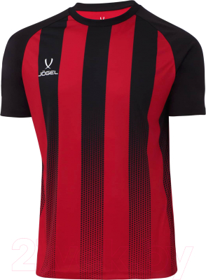 Футболка игровая футбольная Jogel Camp Striped Jersey / JC1ST0121.R2-K (XS, красный/черный)