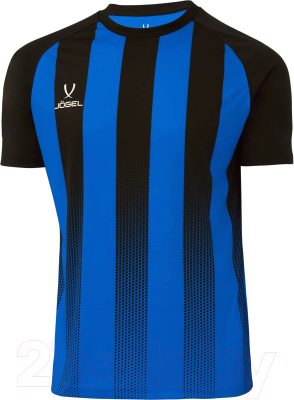 Футболка игровая футбольная Jogel Camp Striped Jersey / JC1ST0121.Z2-K (XS, синий/черный)