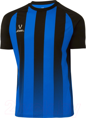 Футболка игровая футбольная Jogel Camp Striped Jersey / JC1ST0121.Z2-K (YL, синий/черный)