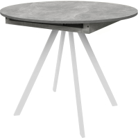 Обеденный стол Гальваник ПГ-76 (бетонный камень/опоры эмаль белый муар) - 