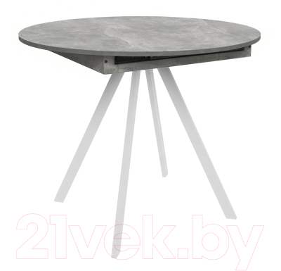 Обеденный стол Гальваник ПГ-76 (бетонный камень/опоры эмаль белый муар)