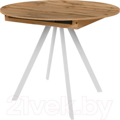 Изображение товара Обеденный стол Гальваник ПГ-76 (дуб вотан/опоры эмаль белый муар)