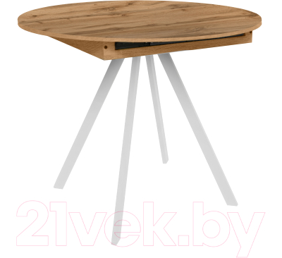 Изображение товара Обеденный стол Гальваник ПГ-76 (дуб вотан/опоры эмаль белый муар)