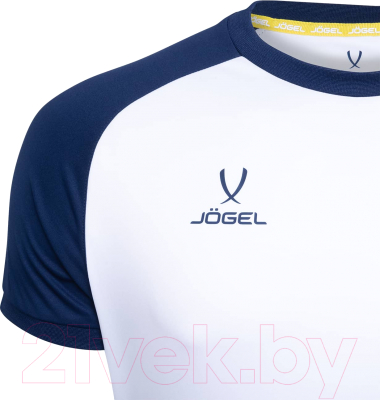 Футболка игровая футбольная Jogel Camp Reglan Jersey / JFT-1021-K (XS, белый/темно-синий)