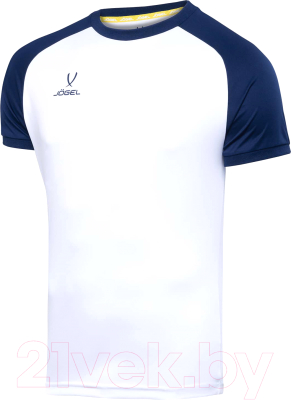 Футболка игровая футбольная Jogel Camp Reglan Jersey / JFT-1021-K (YM, белый/темно-синий)