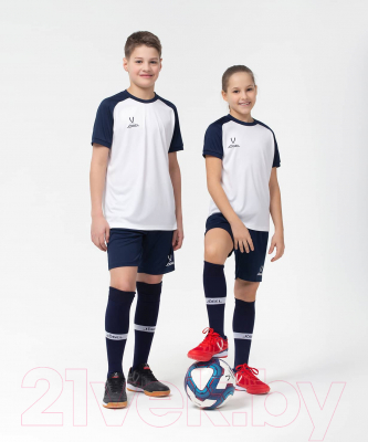 Футболка игровая футбольная Jogel Camp Reglan Jersey / JFT-1021-K (YM, белый/темно-синий)