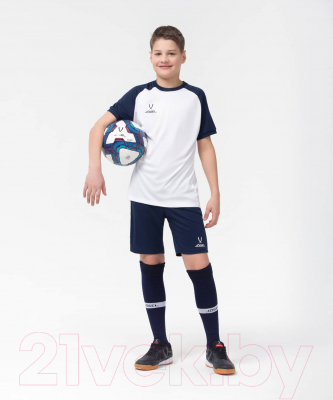 Футболка игровая футбольная Jogel Camp Reglan Jersey / JFT-1021-K (YM, белый/темно-синий)