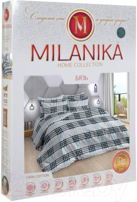 Комплект постельного белья Milanika Аристократ 2сп с европростыней (бязь)