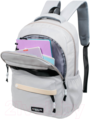 Школьный рюкзак Merlin M37163 (светло-серый)