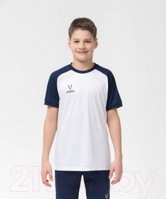 Футболка игровая футбольная Jogel Camp Reglan Jersey / JFT-1021-K (YXXS, белый/темно-синий)