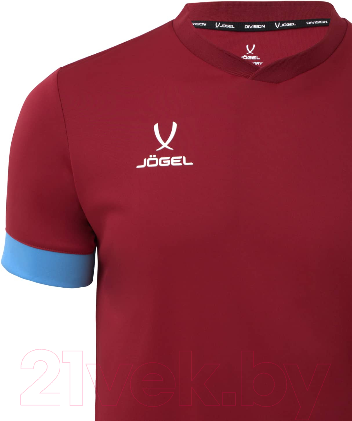 Футболка игровая футбольная Jogel Division PerFormDRY Union Jersey (S, гранатовый/голубой/белый) — фото 3