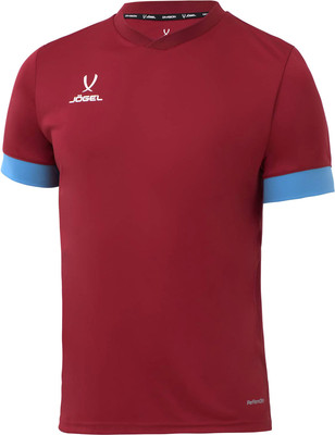 Футболка игровая футбольная Jogel Division PerFormDRY Union Jersey (XXL, гранатовый/голубой/белый) -
