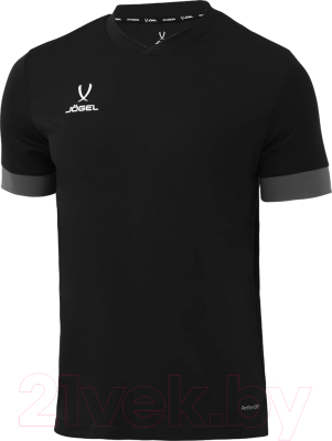Футболка игровая футбольная Jogel Division PerFormDRY Union Jersey (L, черный/темно-серый/белый)