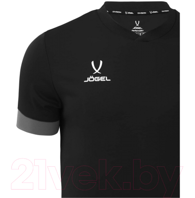 Футболка игровая футбольная Jogel Division PerFormDRY Union Jersey (L, черный/темно-серый/белый)