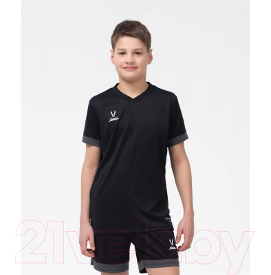 Футболка игровая футбольная Jogel Division PerFormDRY Union Jersey (L, черный/темно-серый/белый)