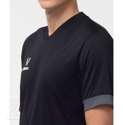 Футболка игровая футбольная Jogel Division PerFormDRY Union Jersey (L, черный/темно-серый/белый)