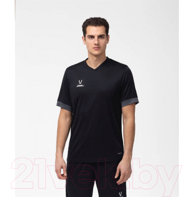 Футболка игровая футбольная Jogel Division PerFormDRY Union Jersey (L, черный/темно-серый/белый)