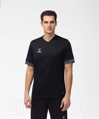 Изображение товара Футболка игровая футбольная Jogel Division PerFormDRY Union Jersey (S, черный/темно-серый/белый)
