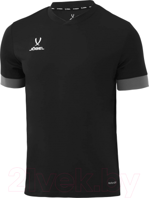 Футболка игровая футбольная Jogel Division PerFormDRY Union Jersey (XS, черный/темно-серый/белый)