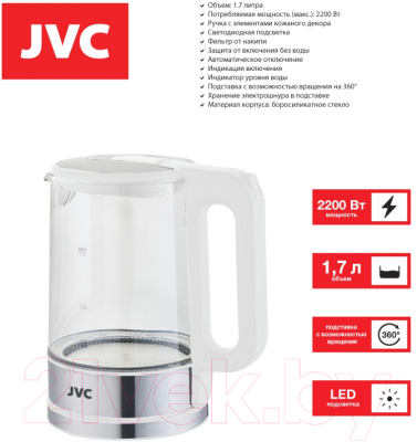 Электрочайник JVC JK-KE1520 (белый)