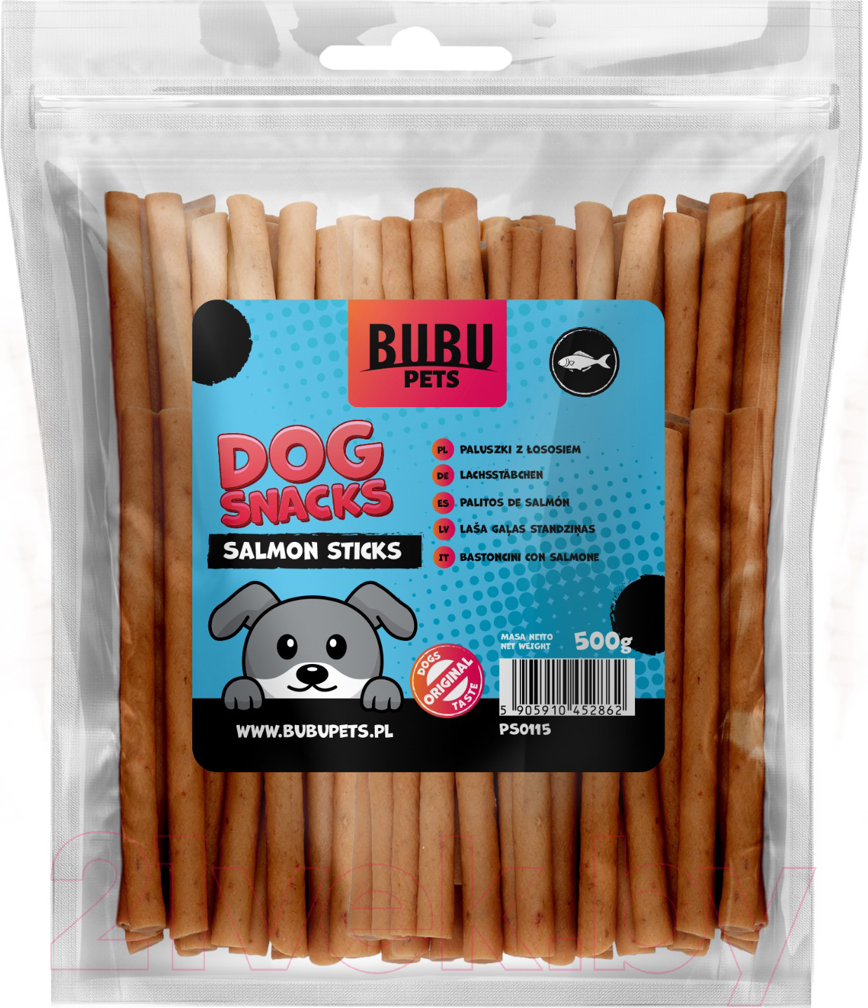 Лакомство для собак Bubu Pets Палочки с лососем / PS0115 (500г)