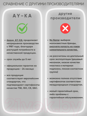 Колодка удлинителя AY-KA 55 100 00 (черный)