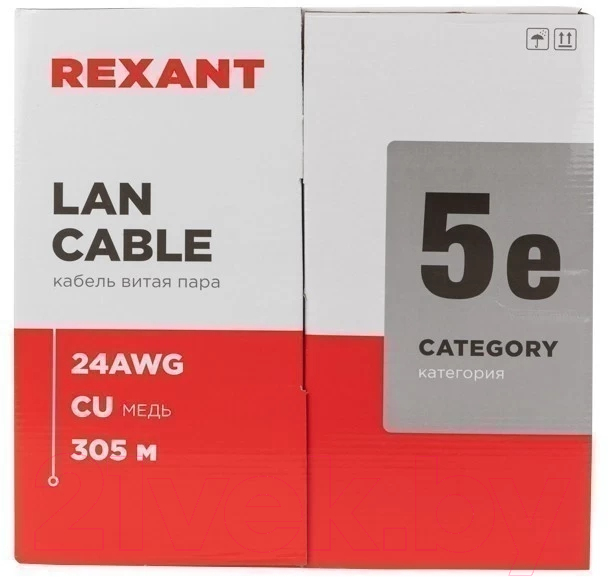 Кабель Rexant U/UTP CAT 5e ZH нг(А)-HF 4PR 24AWG / 01-0069