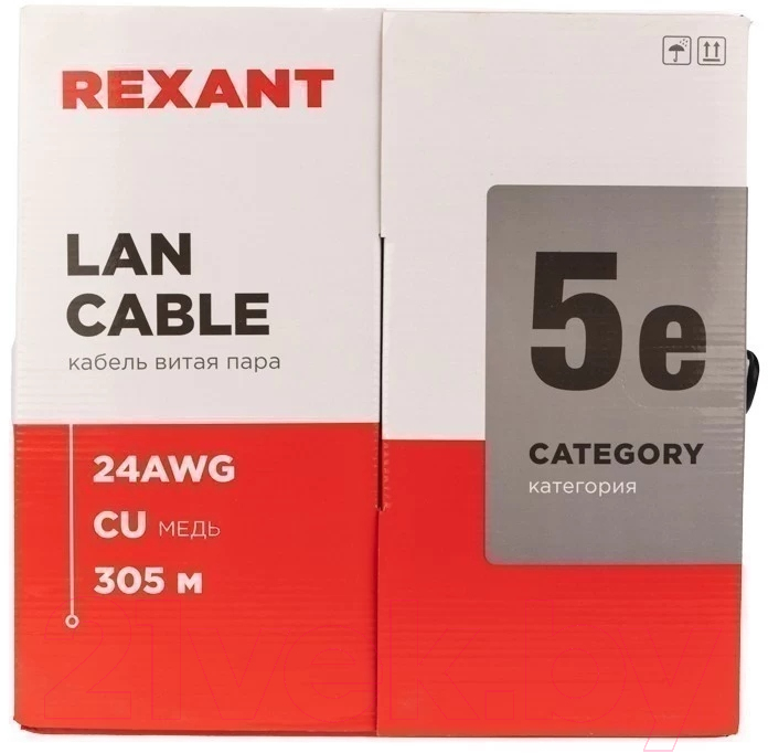 Кабель Rexant U/UTP CAT 5e PE 4PR 24AWG / 01-0045