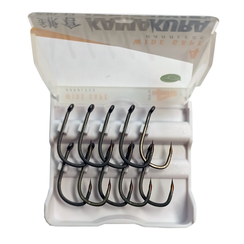 Набор крючков рыболовных Korda Kamakura Wide Gape Barbless №4 без бородки / KAM06 — фото 2