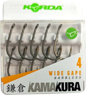 

Набор крючков рыболовных, Kamakura Wide Gape Barbless №4 без бородки / KAM06