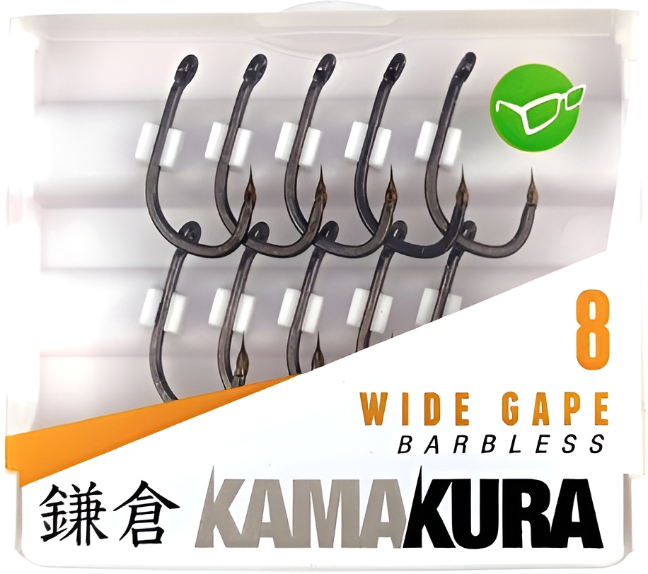 Набор крючков рыболовных Korda Kamakura Wide Gape Barbless №8 без бородки / KAM04