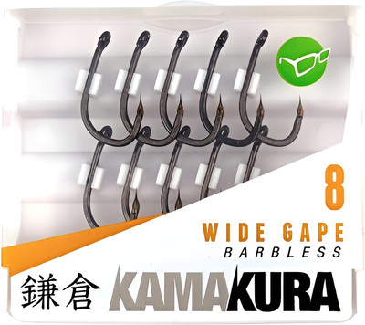 

Набор крючков рыболовных, Kamakura Wide Gape Barbless №8 без бородки / KAM04