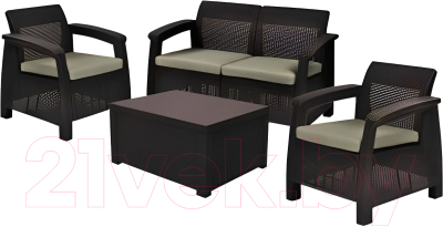 Комплект садовой мебели Keter Corfu Box / 258943 (коричневый)