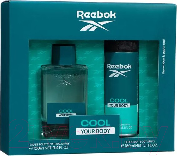 Парфюмерный набор Reebok Cool Your Body For Man Туалетная вода+Дезодорант-спрей