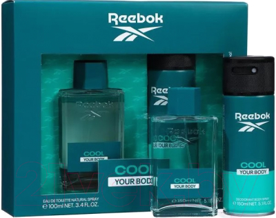 Парфюмерный набор Reebok Cool Your Body For Man Туалетная вода+Дезодорант-спрей (100мл+150мл)