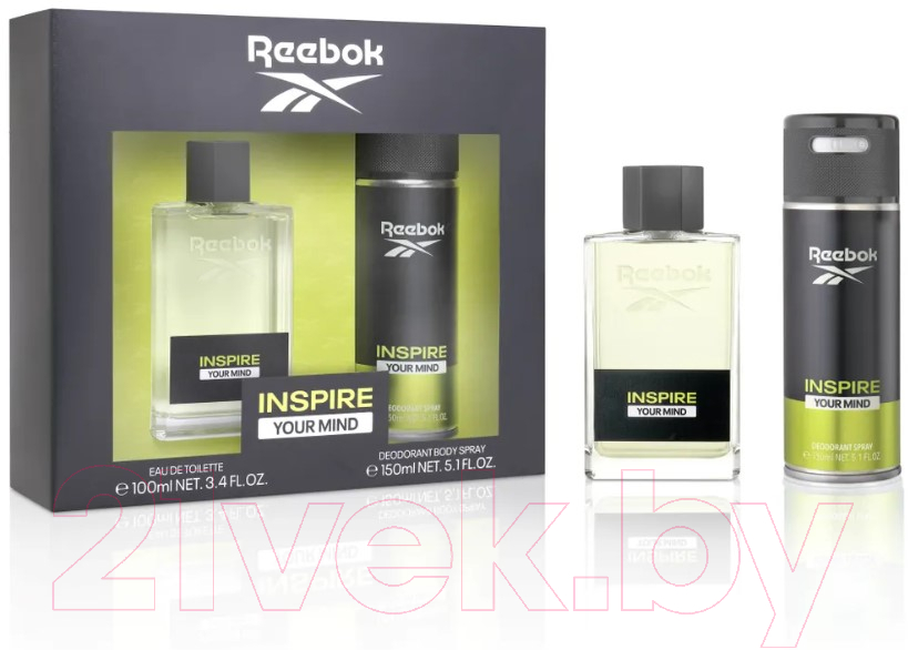 Парфюмерный набор Reebok Inspire Your Mind For Men Туалетная вода+Дезодорант-спрей