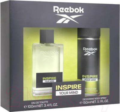 Парфюмерный набор Reebok Inspire Your Mind For Men Туалетная вода+Дезодорант-спрей (100мл+150мл)