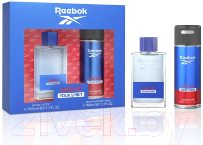 Парфюмерный набор Reebok Move Your Spirit For Man Туалетная вода+Дезодорант-спрей (100мл+150мл)
