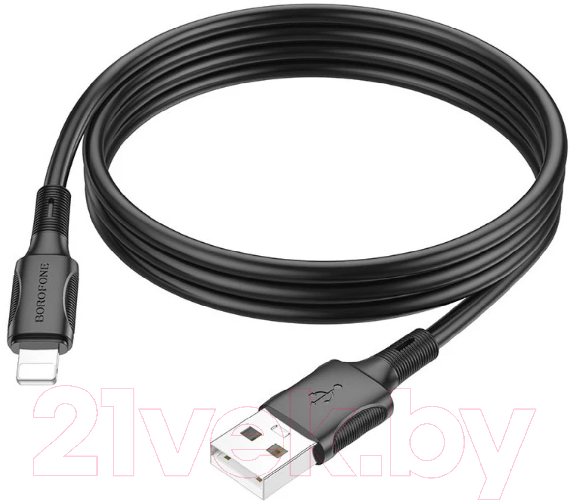 Кабель Borofone BX80 Lightning (1м, черный)
