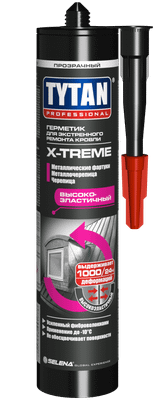 Герметик каучуковый Tytan Professional X-treme Для экстренного ремонта кровли (310мл, прозрачный) - 
