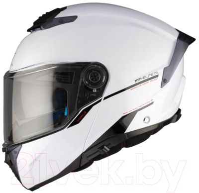 Мотошлем MT Helmets Atom 2 SV Solid (L, глянцевый белый)