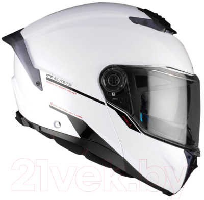 Мотошлем MT Helmets Atom 2 SV Solid (M, глянцевый белый)